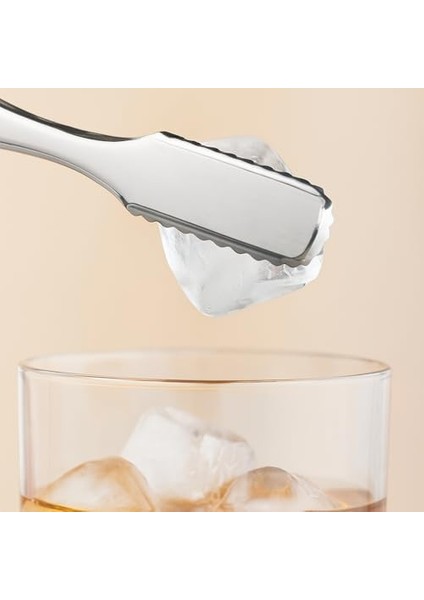 16 cm Çelik Buz Maşası 18/10 Paslanmaz Çelik Kalın Dayanıklı Ergonomik Tasarım