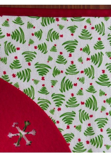 Çam Ağacı Desenli Runner Yeşil-Beyaz 150CM/50CM fırsatları