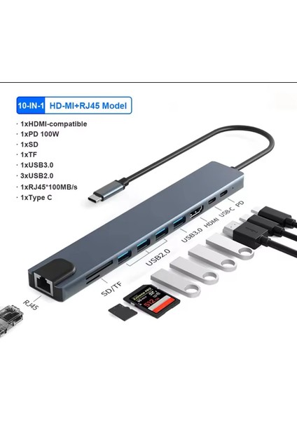 ZR795 Type-C 10 In 1 Pd Çevirici