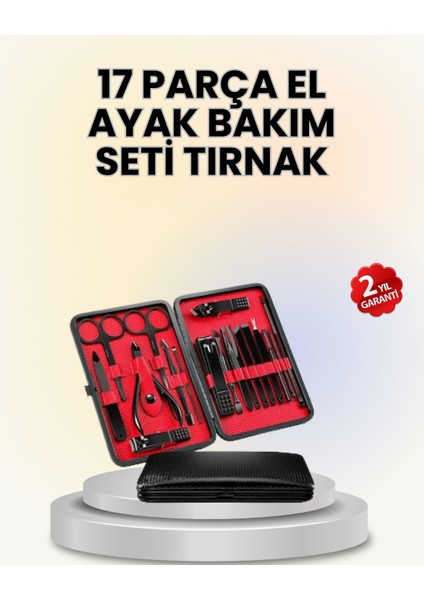 17 Parçalık Deri Kaplamalı Manikür Seti - ME001W-51KJ26