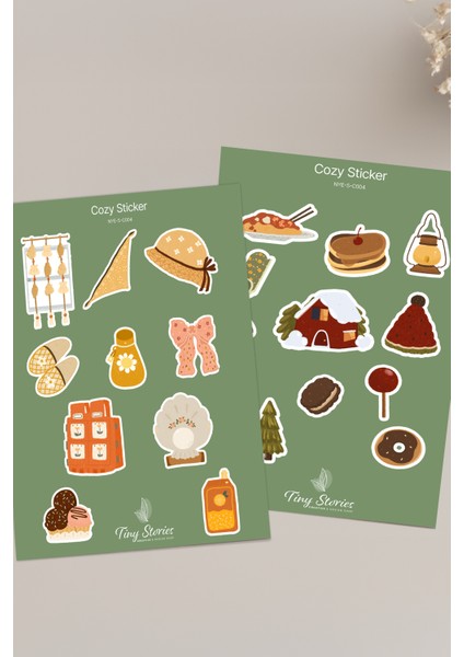 Cozy Temalı Sticker Seti - 6 Adet / Ajanda, Defter,bullet Journal,scrapbook fiyatları
