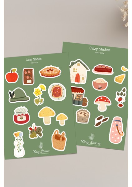 Cozy Temalı Sticker Seti - 6 Adet / Ajanda, Defter,bullet Journal,scrapbook modelleri