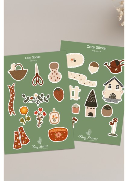 Cozy Temalı Sticker Seti - 6 Adet / Ajanda, Defter,bullet Journal,scrapbook fırsatları