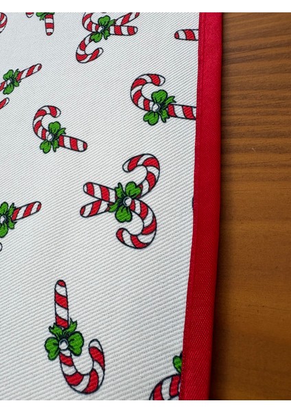 Şeker Desenli Runner Kırmızı-Beyaz 150CM/50CM