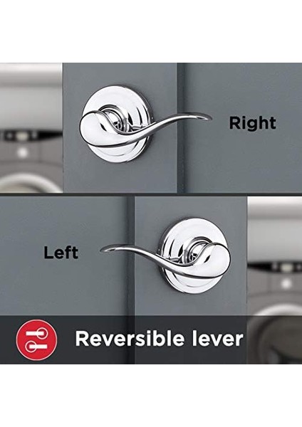 Tustin Iç Geçit Kapı Kolu, Dolap ve Koridor Kapıları Için Kol, Ters Çevrilebilir Kilitlemesiz Kol Kolu, Parlak Krom