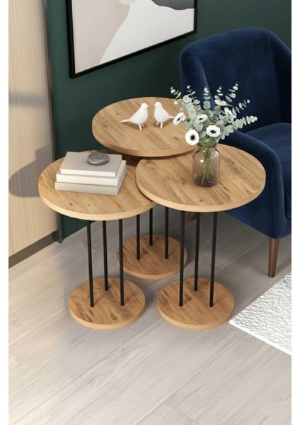 Falez Siyah Terra Zigon Sehpa Ceviz