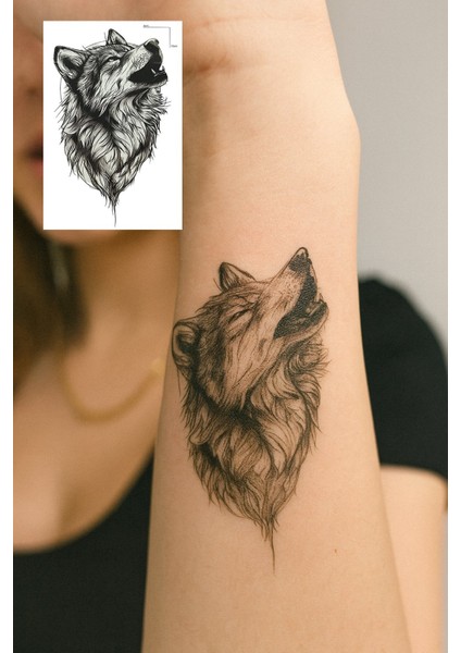 Geçici Kurt Mini Dövme Tattoo Yapıştırma Dövme Sticker