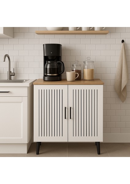 Kahve Köşesi Dolabı ( Derinlik 47 cm ) Çok Amaçlı Dolap Raflı Mutfak Dolabı BKDM006 fırsatları