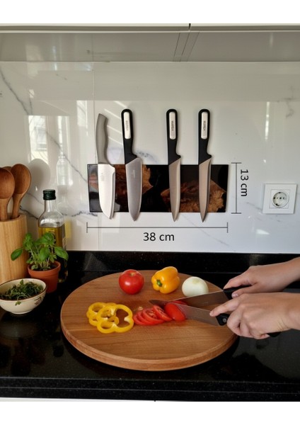 38 cm - Sanatsal Epoksi Mıknatıslı Bıçak Standı – Ahşap Detaylı, Modern Mutfaklara Özel - Epoksi Içinde Ahşap Tasarımlı Manyetik Bıçak Tutucu – Güçlü Mıknatıs, Duvar Tipi fırsatları