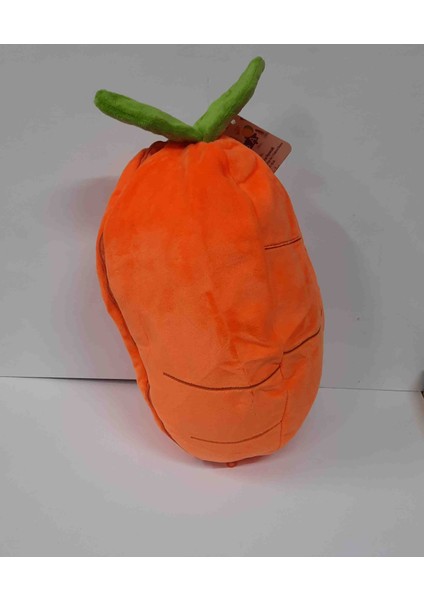 Meyveli Turuncu Havuç Yastık Olan Fermuarlı Tavşan Peluş Oyuncak 35 cm modelleri