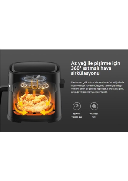 MAF08 Air Fryer 6 Lt Yağsız Fritöz+ Hassas Mutfak Tartısı Hediye modelleri