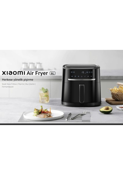 MAF08 Air Fryer 6 Lt Yağsız Fritöz+ Hassas Mutfak Tartısı Hediye