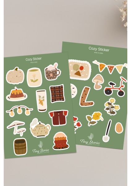 Cozy Temalı Sticker Seti - 6 Adet / Ajanda, Defter,bullet Journal,scrapbook fiyatları