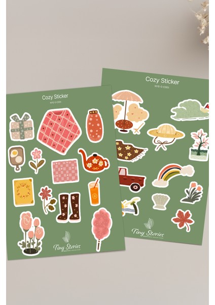 Cozy Temalı Sticker Seti - 6 Adet / Ajanda, Defter,bullet Journal,scrapbook fırsatları