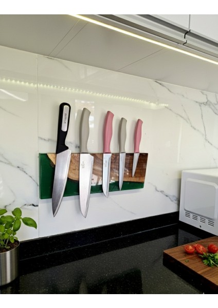 38 cm - Sanatsal Epoksi Mıknatıslı Bıçak Standı – Ahşap Detaylı, Modern Mutfaklara Özel - Epoksi Içinde Ahşap Tasarımlı Manyetik Bıçak Tutucu – Güçlü Mıknatıs, Duvar Tipi fiyatları