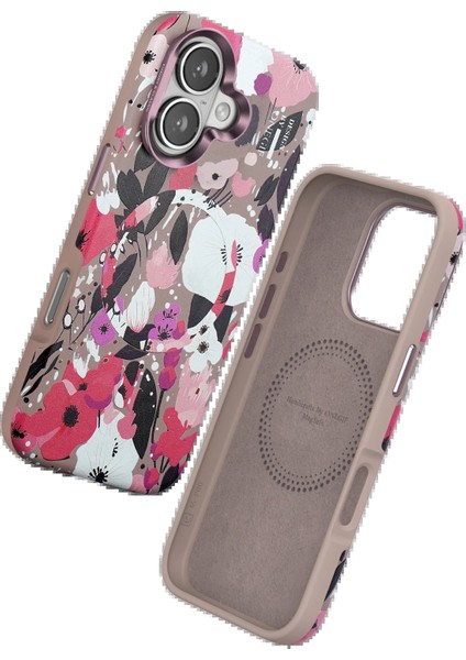 CPT50 iPhone 16 Flower Series Magsafe Kapak - Pembe