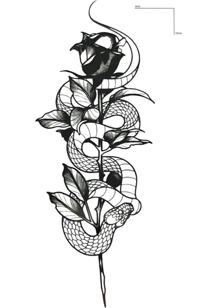 Geçici Yılan ve Gül Figürlü Mini Dövme Tattoo Sticker Yapıştırma fiyatları