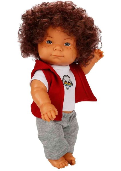 Kıvırcık Saçlı Bebek 32 cm Oyuncak Et Bebek Gerçekçi Oyuncak Bebek