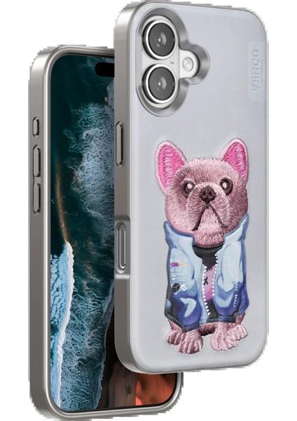 CPT50 iPhone 16 Cute Desenli Kapak - Kahverengi