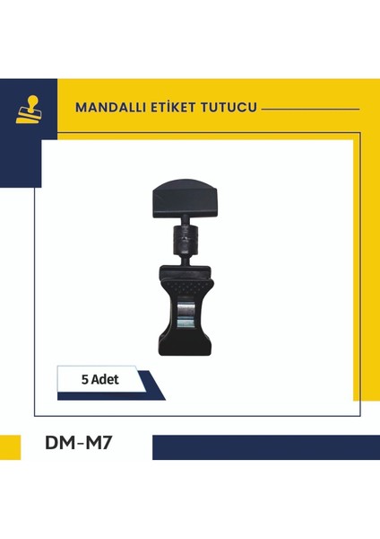Plastik, Mini Mandal Etiket Tutucu, Siyah 7 cm