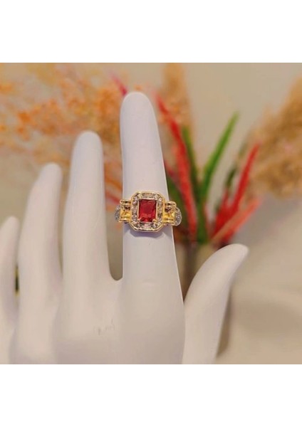 Vintage Kırmızı Taşlı Retro Yüzük modelleri