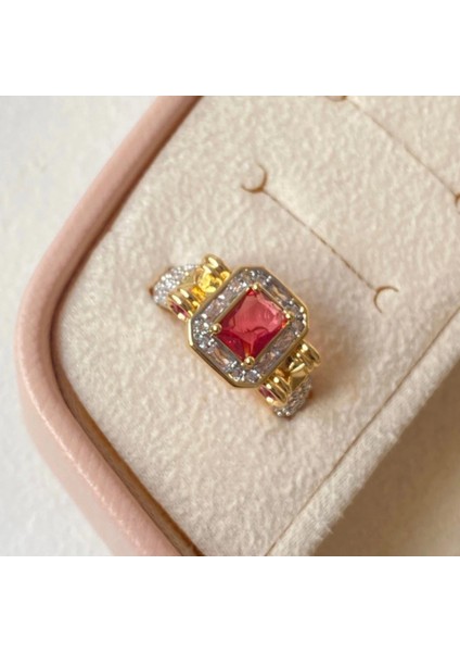 Vintage Kırmızı Taşlı Retro Yüzük indirimleri