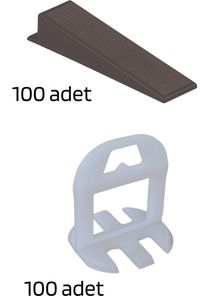 Seramik Seviye Tespit Derz Artı Takoz SET(100 Seviye 0.5 Mm, 100 S.takoz)
