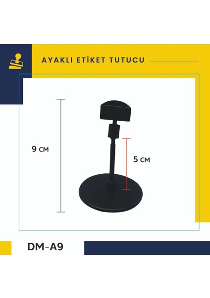 Plastik, Ayaklı Etiket Tutucu, Siyah 9 cm - 5 Adet