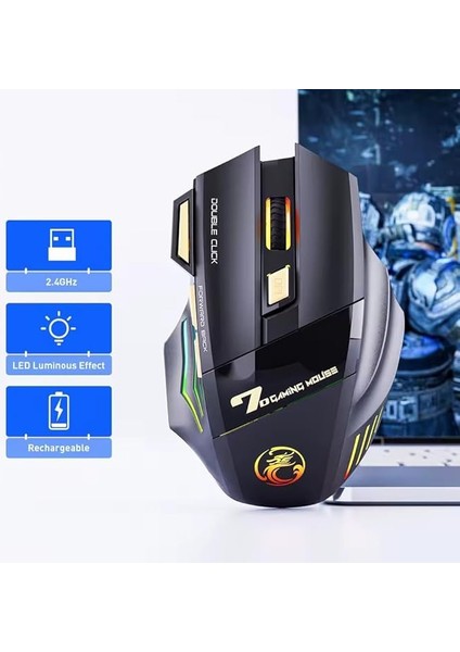 Imice Gw-X7 Rgb Bluetooth+Wireless+Şarjlı Gaming Mouse 3200DPI fırsatları