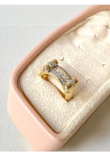 Taşlı Özel Tasarım Retro Yüzük Ayarlanabilir