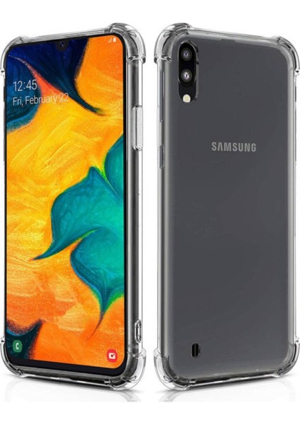 Samsung Galaxy A10 Uyumlu Darbeye Dayanıklı Köşe Korumalı Kılıf Anti Şok Şeffaf Kapak