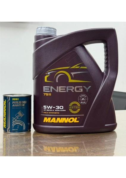 Yüksek Performanslı 2025 Üretimli 5W30 Energy 7511 Motor Yağı 5l ve Molibden Additive 9991 Itici Ses Giderici Katkısı