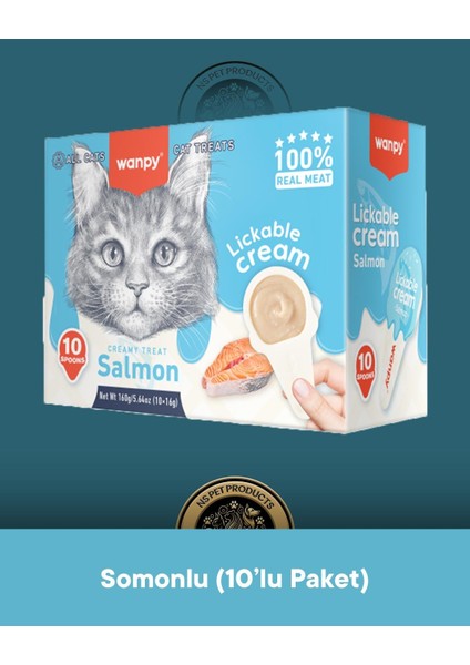 Lickable Cream Somonlu Kedi Ödül Maması 10X16 Gram modelleri