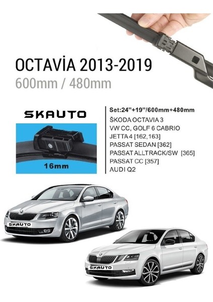 Skoda Octavia Ön Cam Muz Silecek Takımı (2013-2019)