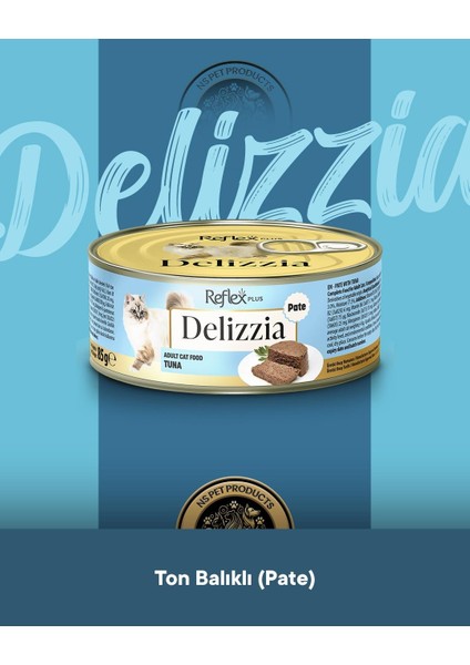 Plus Delizzia Yetişkin Ton Balıklı Pate Kedi Maması 6X85 Gram modelleri