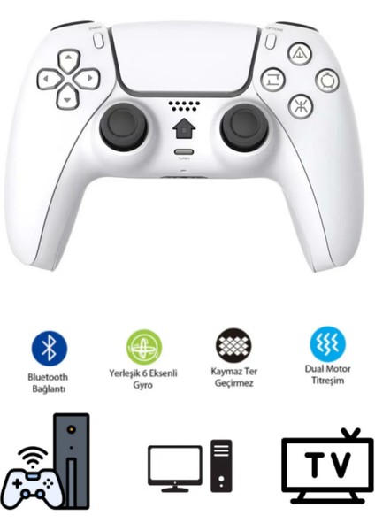 2 Adet Siyah Beyaz Kablosuz Bluetooth Gyro Titreşimli Oyun Kolu Joystick Ps4 Kolu Ps Pc Tv Uyumlu fiyatları