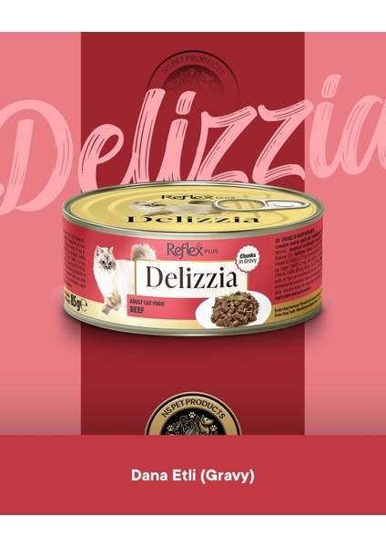 Plus Delizzia Yetişkin Dana Etli Gravy Kedi Maması 85 Gram modelleri