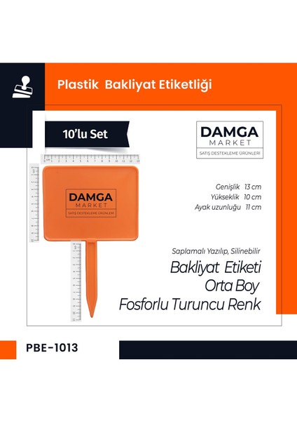 Plastik Saplamalı Yazılıp, Silinebilir Bakliyat, Manav, Pazarcı Etiketliği 13 cm x 10 Cm-10'lu Paket