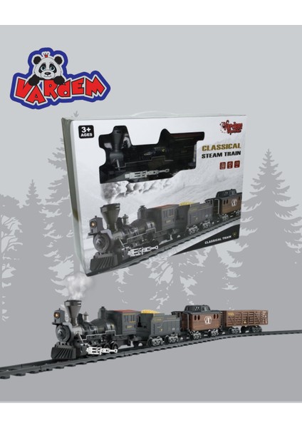 Işıklı ve Sesli 30 Parça Classic Buharlı Tren Set