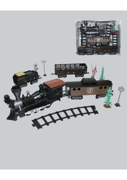 Işıklı ve Sesli 30 Parça Classic Buharlı Tren Set fiyatları