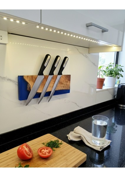 38 cm - Sanatsal Epoksi Mıknatıslı Bıçak Standı – Ahşap Detaylı, Modern Mutfaklara Özel - Epoksi Içinde Ahşap Tasarımlı Manyetik Bıçak Tutucu – Güçlü Mıknatıs, Duvar Tipi fiyatları