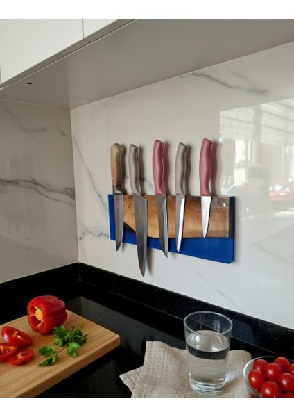 38 cm - Sanatsal Epoksi Mıknatıslı Bıçak Standı – Ahşap Detaylı, Modern Mutfaklara Özel - Epoksi Içinde Ahşap Tasarımlı Manyetik Bıçak Tutucu – Güçlü Mıknatıs, Duvar Tipi fırsatları