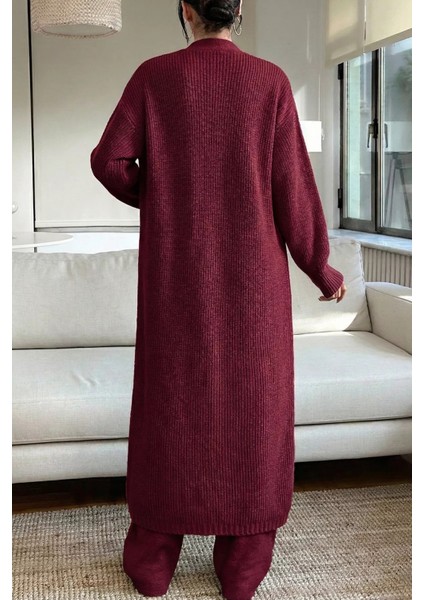 Kadın Bel Lastikli Triko Pantolon Uzun Hırka Ikili Takım P-00019635 modelleri