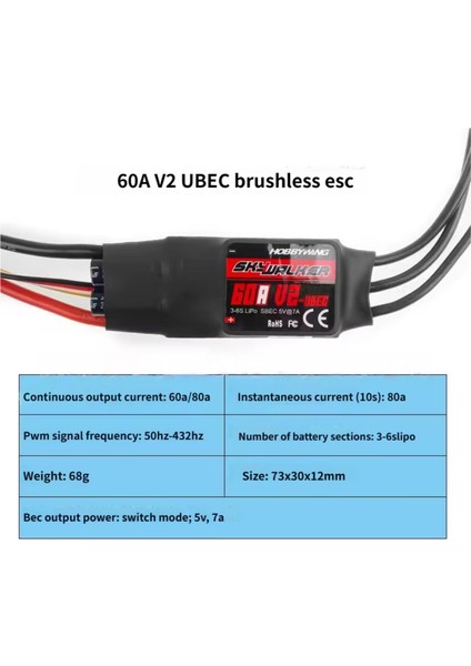Skywalker V2 60A Siyah Esc 5V 7A Ubec Fırçasız Drone Motoru Hız Kontrolcüsü fiyatları