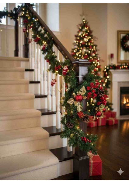 Yılbaşı Kapı Süsü ( Çelenk) 21 cm + 1,50 mt Yılbaşı Zincir indirimleri