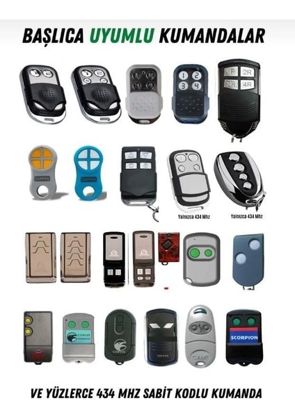 433 Mhz Uzaktan Kumanda - Akıllı - Kodlanabilir (Garaj - Kepenk - Bariyer - Alarm - Araç Vs.) fiyatları