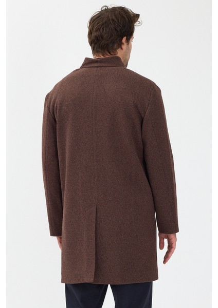 Erkek Kruvaze Kaşe Palto Mont Kahverengi indirimleri