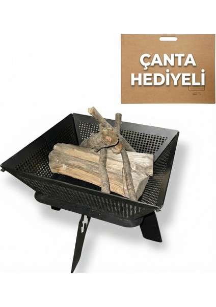 Ateş Çukuru Portatif Hafif Estetik Görünüm Katlanır Çanta Hediyeli Ateş Çukuru fiyatları
