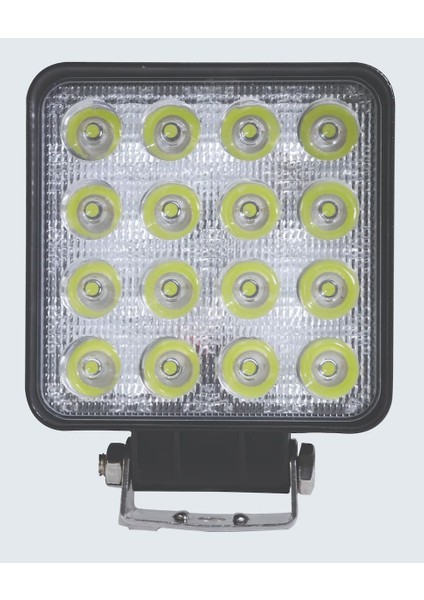 LED Kare Çalışma Lambası 16 LED 10/30V E-Belgeli 48W - Wolfram 31909