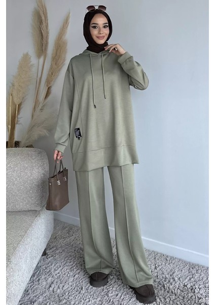 Kapüşonlu Tunik Pantolon Tesettür Ikili Takım P-00019332